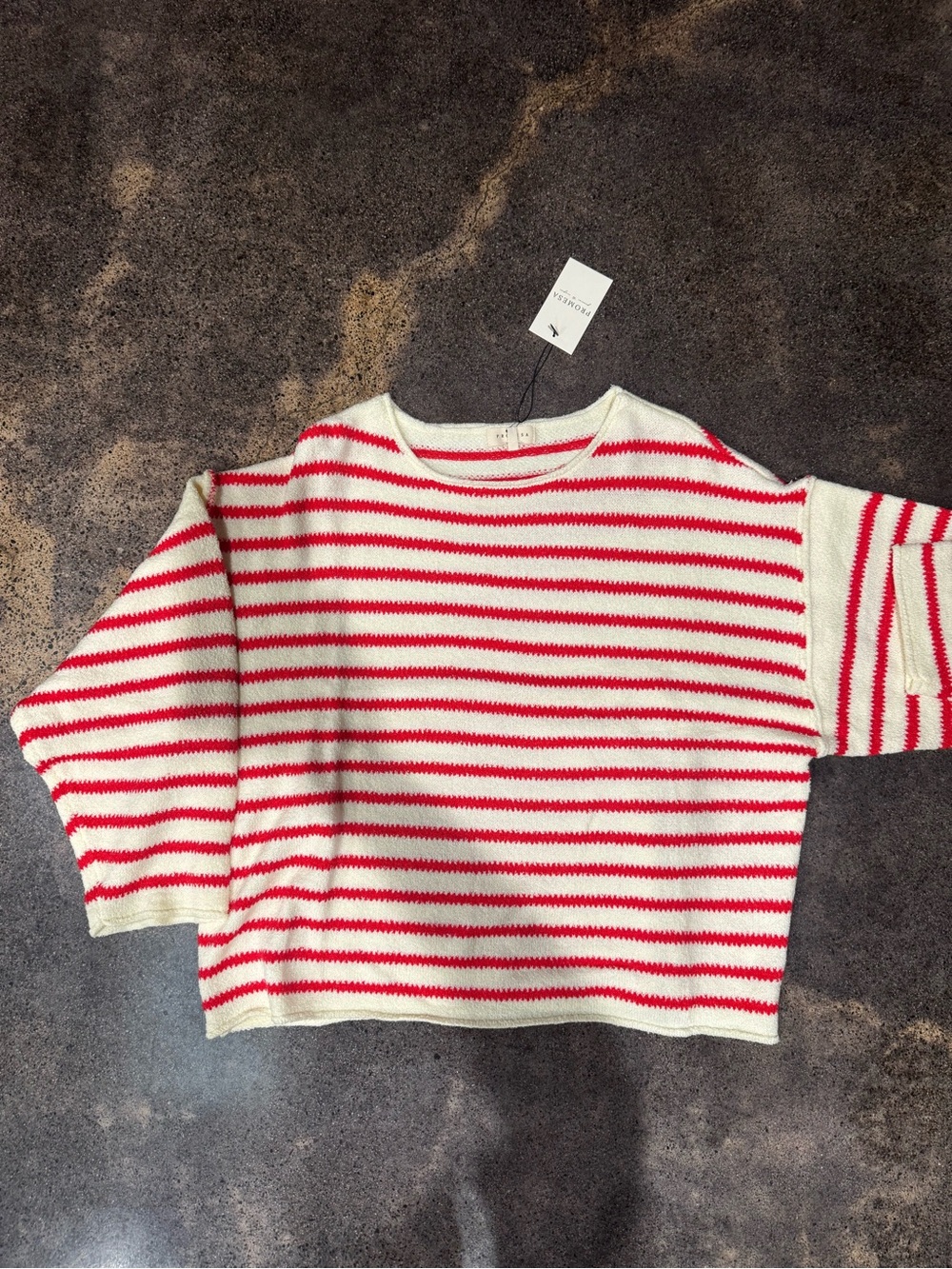 Oversized Red & White Striped Sweater